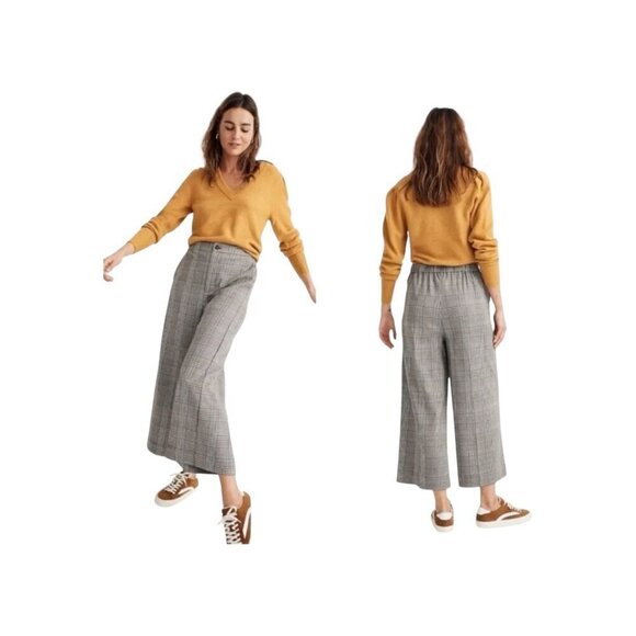 Madewell Huston High Rise Wide Leg Trousers Plaid  Size XS - Picture 1 of 8